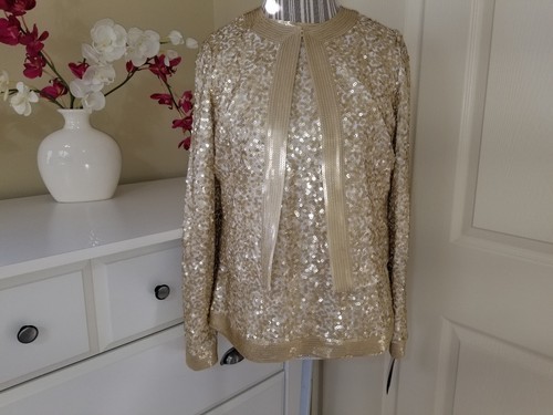 Gold Sequined Cardigan 