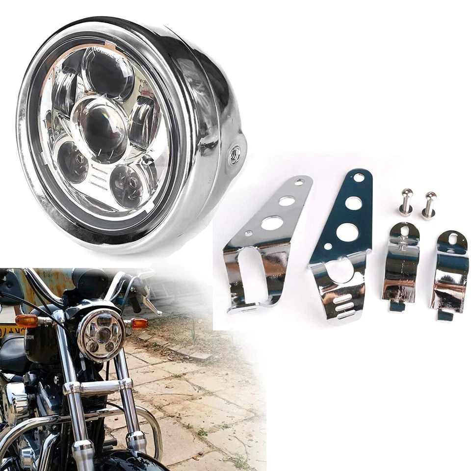 Faro LED 5,75" + carcasa para Kawasaki Vulcan VN 750 800 900 1500 1600 1700 Foto 2 de 4