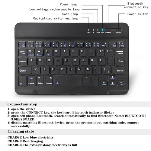 Leather Stand Cover Case+Bluetooth Keyboard For Apple iPad 23456789/Mini/Air/Pro - Picture 9 of 11