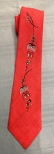 Vintage 1940's 1950' Hand Painted Necktie Art Deco Swing Narrow Tie 2 3/4" x58"