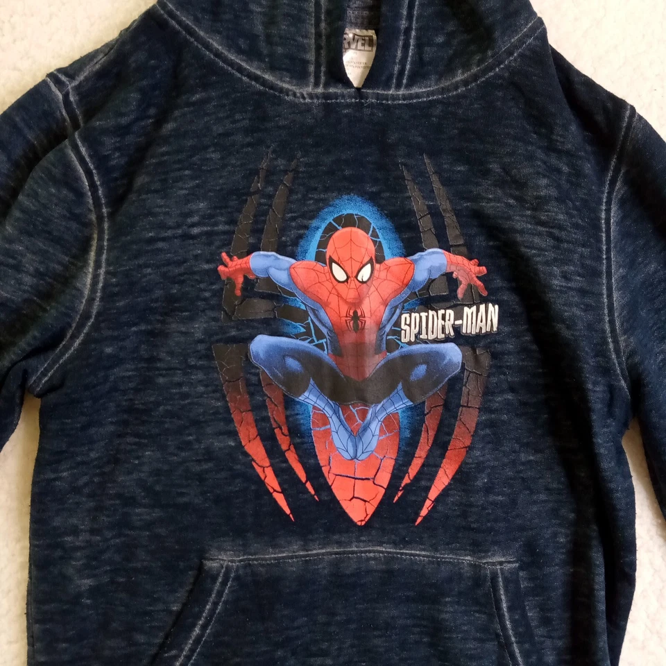 Marvel Spider-Man Kids Small Hoodie Blue Soft Cotton/Poly - Image 2 of 4