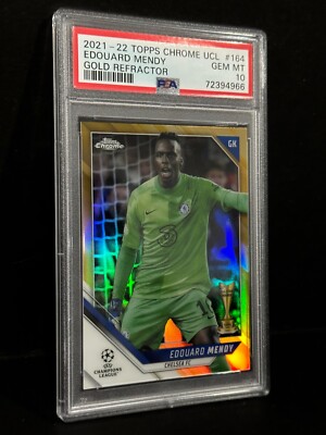 2021-22 Topps Chrome UCL #164 Edouard Mendy Gold Jersey #16/50 PSA