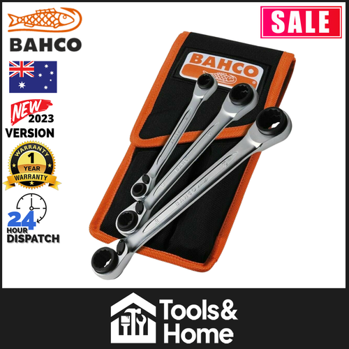 Bahco S4RM/3T Ratcheting Ring Wrench Set - 3 Piece 8-19mm Combination Wrenches