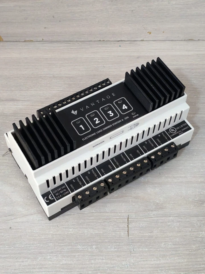 VANTAGE CONTROLS ELDS4-DIN ELECTRONIC LOAD DIMMER STATION 4-DIN - W/ FILTHY BOX - Image 4 of 4