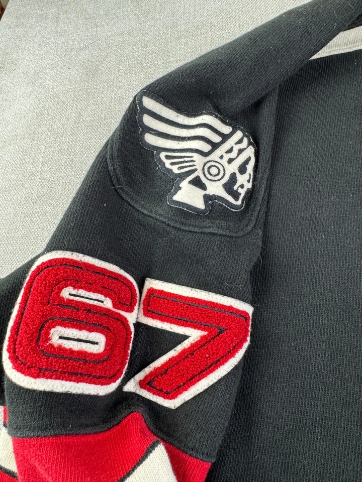 Polo Ralph Lauren Jeans Hockey Jersey Size Xl Black Red Long Sleeve 67 Vintage - Image 4 of 4