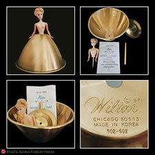 RARE VINTAGE 1971 Wilton Gold Tone Classic Wonder Mold Cake Pan Set Barbie Doll