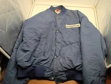 Vintage Swingster Blue Goodyear Good Year Tires Quilted Bomber Jacket Size Large
