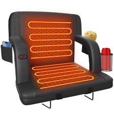 Dual-Sided Heated Stadium Seats for Bleachers with Back Support, 25" Portable...