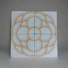 Piastrelle Richard Ginori 15x15cm Set di 4 Piatrelle Anni 70