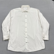 ETON Shirt Mens 17 43 White Contemporary Solid Dress Button Up Long Sleeve