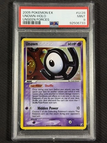 Pokemon Cards PSA 9 MINT Unown Holo Unseen Forces Ex 2005 Ultra Rare U/28