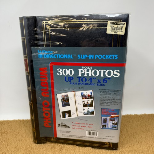 VTG Pioneer Picture Photo Album Slip In Pocket 4x6 200+ Navy Acid Free NOS