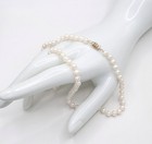 Vintage Estate 14k YG 5.5mm White Cultured Pearl Knotted 18” Necklace — photo 6