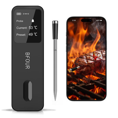 Meat Thermometer Digital Wireless with LCD Booster, Bluetooth Food Cooking Therm