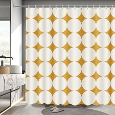 Mid Century Shower Curtain Yellow Vintage Boho Shower Curtain Bathroom Modern