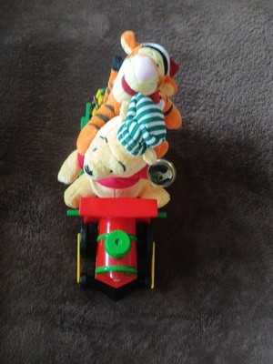 Disney Gemmy Winnie the Pooh & Tigger Plush Musical Christmas Train Bell   Pics