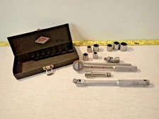 Vintage S-K Set Of 11pc 3/8" drive Ratchet & Socket with metal case (see List)