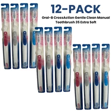 12 PACK: Oral-B CrossAction Gentle Clean Toothbrush 35 Extra Soft MPN- 80828181