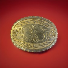 VINTAGE Old Western Style Cowboy Rare Neat Belt Buckle Scarce Vintage 4x3  