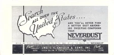 Vintage Neverdust Sweeping Compound Advertising Card Jno C. F. Snyder & Sons PA