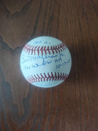 Bill Mazeroski Signed Baseball With 4 Inscriptions JSA
