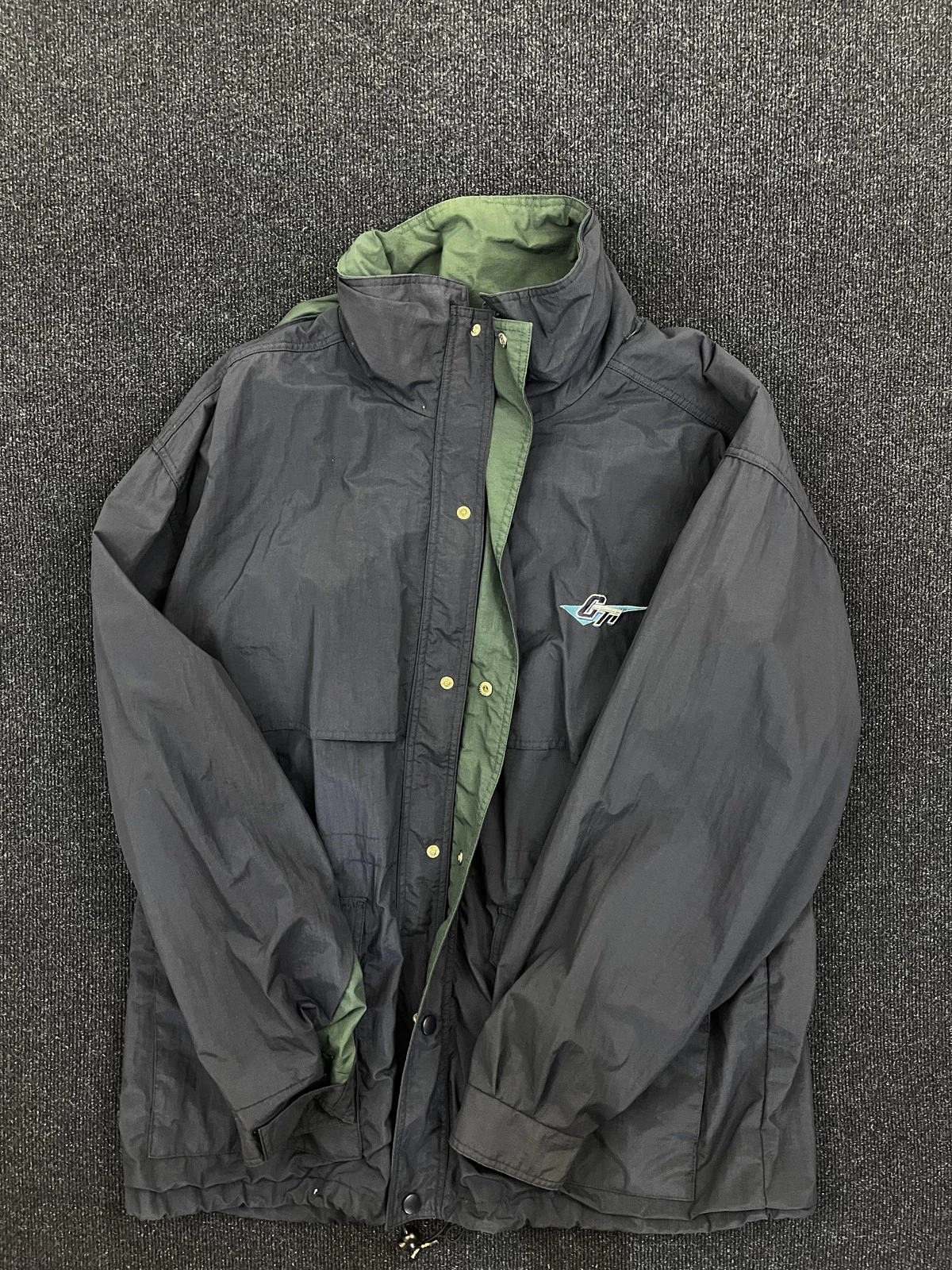 Vintage GTI Jacket Mens Large Hooded Windbreaker Full Zip Outdoor 90s
