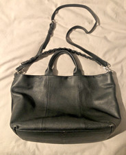 Mercer & Madison Soft Grained Leather Bag Black