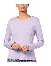 Jenni by Jennifer Moore Womens Ruffle Trim Pajama Top Summer Lilac Size XS