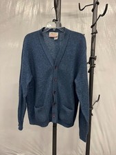 Vintage 60s/70s Jantzen Scotch Tumbler Cardigan - Heather Blue - L - Made in USA