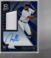 B3066- 2020 Panini Spectra #135 Willi Castro RC Auto Jersey /199 ... ROOKIE CARD. rookie card picture