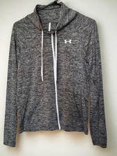 Under Armour HeatGear Full Zip Hoodie Gray Black Space Dye Size MD