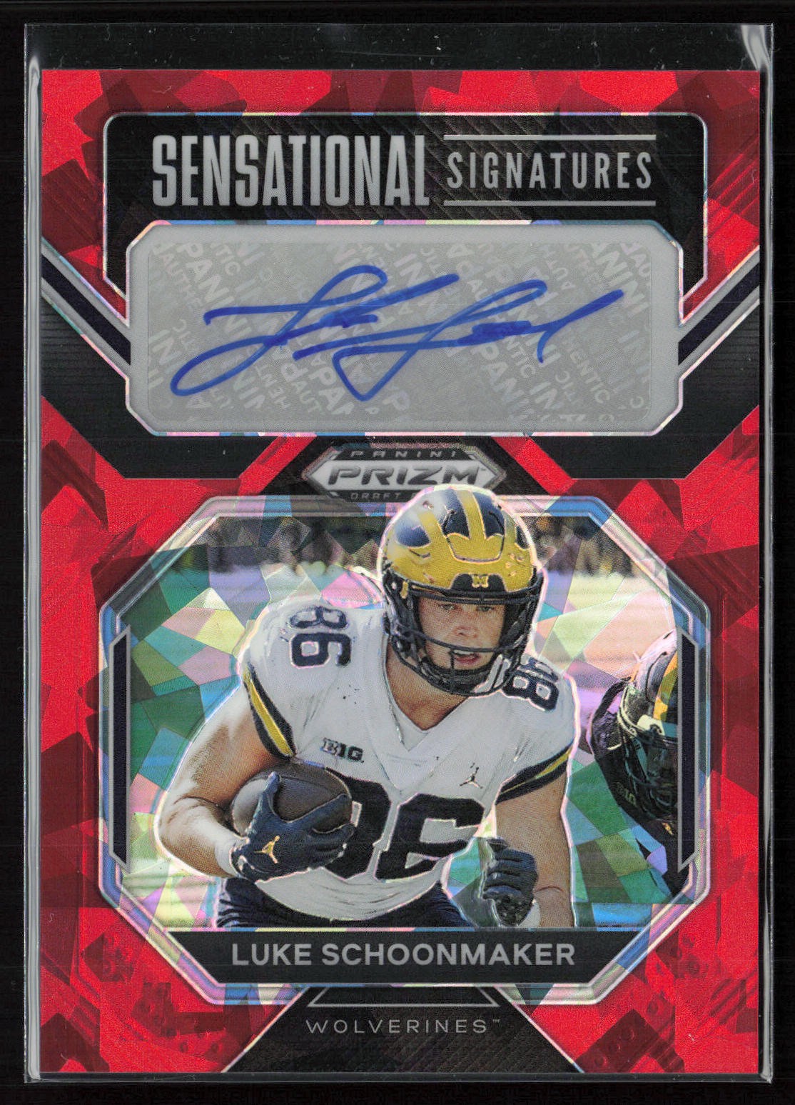 Luke Schoonmaker Panini Prizm Draft Picks Sensational Signature #SSLSC Red Ice