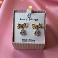House of Harlow 1960 Cubic Zirconia Bow Earrings