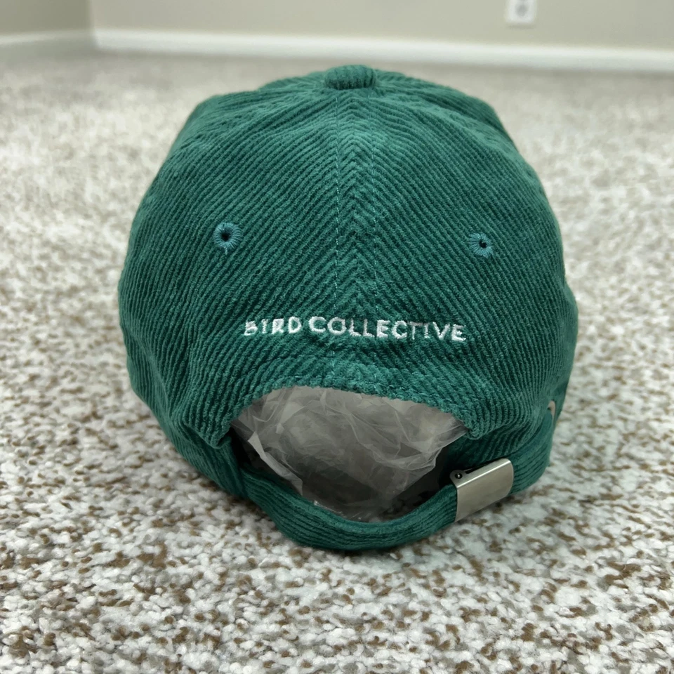 Bird Collective Hat Cap Strap Back Green Corduroy Embroidered Mallard Duck Mens - Image 3 of 4