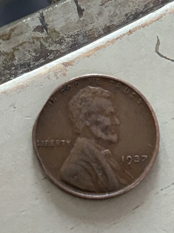 1937 Lincoln Wheat Penny Off Center One Cent Error Coin - Image 2 of 4