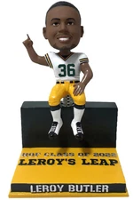 LeRoy Butler Green Bay White And Green Jersey Bobblehead Football