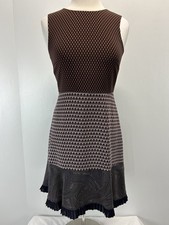 Ann Taylor Multi Print Dress Sz 2 Women’s Sleeveless Navy White Rust Career