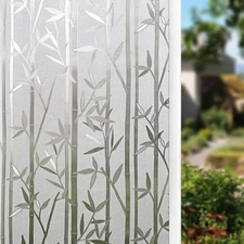  Bamboo Window Film for Privacy Frosted Window Film Perfect for Bathroom 