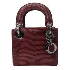 Christian Dior Mini Lady Dior Lizard Burgundy