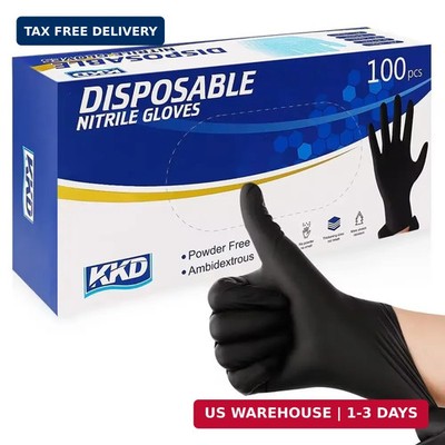 KKD Nitrile Gloves Disposable 100 Count 5.5 Mil Latex Free & Powder Free Gloves 