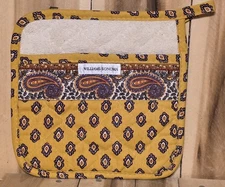 Williams-Sonoma Pot Holder Mustard Filligree Paisley Yellow Boho  