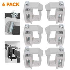 6PCS Truck Cap Topper Camper Shell Clamps Mounting Truck Bed Rack Clamps Slivery