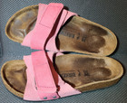 Women's 7 Mens 5 BIRKENSTOCK  Oita Modern Suede Fuchsia Tulip Pink Sandals W7 M5 — photo 2