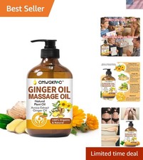 Natural Ginger Massage Oil for Relaxation  Lymphatic Drainage - 7.05 Fl Oz
