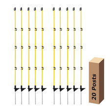 Electric Fence Posts 46 Inches, Fiberglass Step in Temporary Electric Fence Post