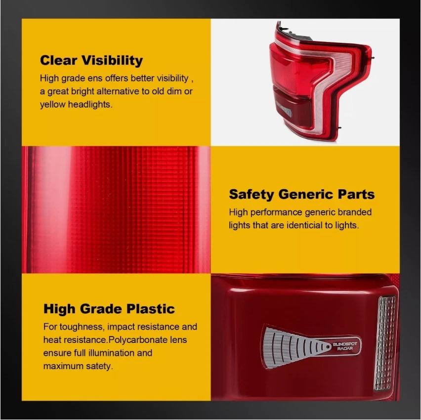 Full LED Tail Lights Assembly For 2015-2017 Ford F150 F-150 w/Blind Spot Pair US Foto 3 de 4