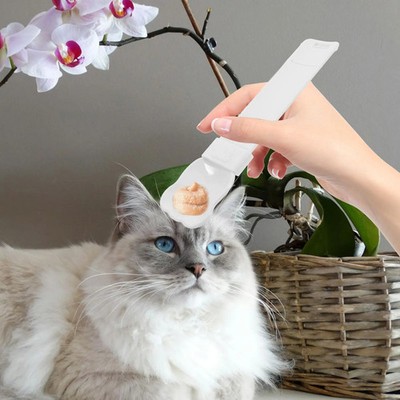 3Pcs Cat Strip Feeding Spoon Squeeze Dispenser Wet Food Treats Feeder Scoop