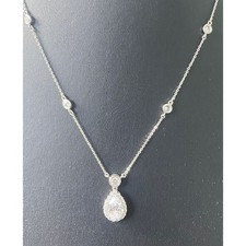 ELEGANTE COLLAR DE PLATA DE LEY 925 Y GEMAS INCOLORAS CON ESTACIONES CIELO
