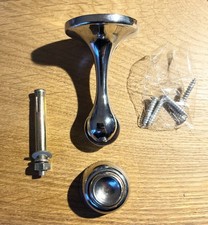 Chrome Magnetic Door Stop Holder Wall Floor Mount Skirting Stopper With Fixings