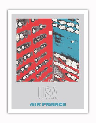 USA - Vintage France Airline Travel Poster by Raymond Pagés 1971
